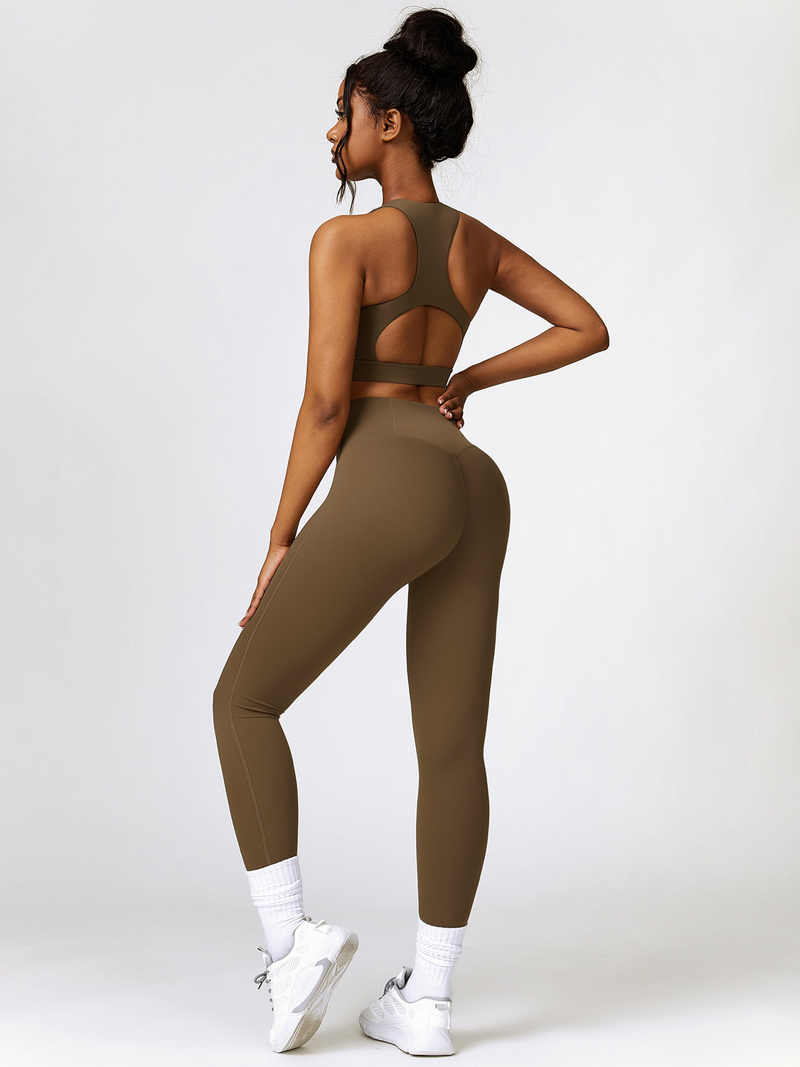 Cutout Cropped Sport Tank and Leggings Set