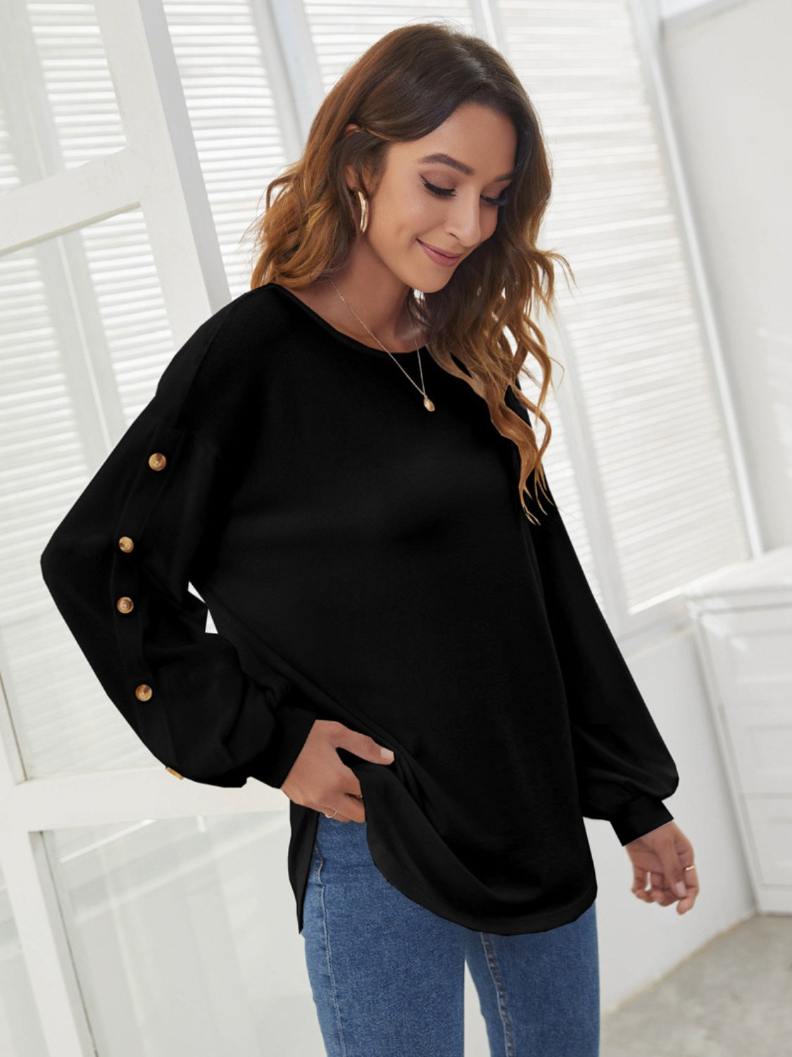 Round Neck Dropped Shoulder T-Shirt